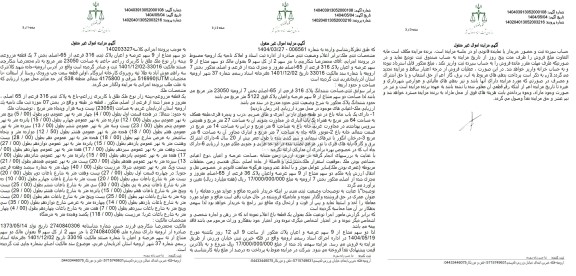 مزایده دو سهم مشاع از 9 سهم عرصه و اعیان پلاک ثبتی 316 فرعی از 65 اصلی بخش 7