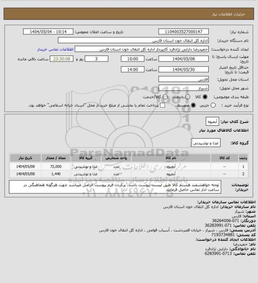 استعلام آبمیوه