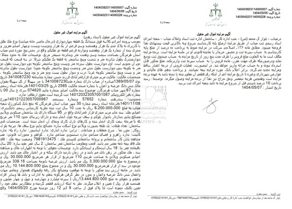 مزایده یک قطعه چهاردیواری به مساحت سیصد و سی و هشت متر و شانزده دسیمترمربع