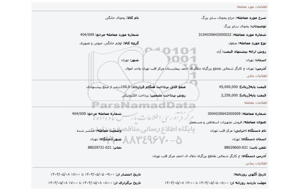 مزایده، یخچال سایز بزرگ