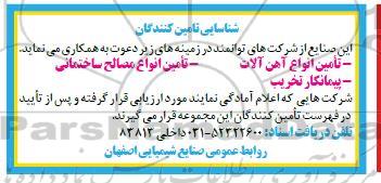 شناسایی تامین کنندگان تامین انواع آهن آلات.....