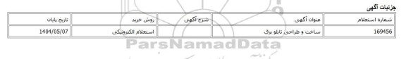استعلام الکترونیکی، ساخت و طراحی تابلو برق