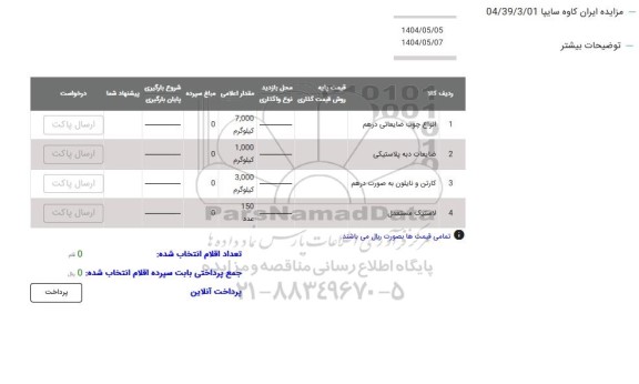 مزایده انواع چوب ضایعاتی درهم....