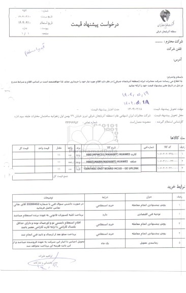 استعلام کارت H801MPWC01 (MA5608T) HUAWEI....- 