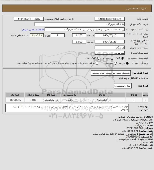 استعلام شنسل سینه مرغ بسته بندی منجمد