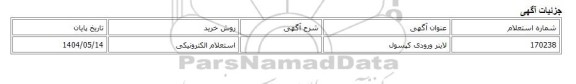 استعلام الکترونیکی، لاینر ورودی کپسول