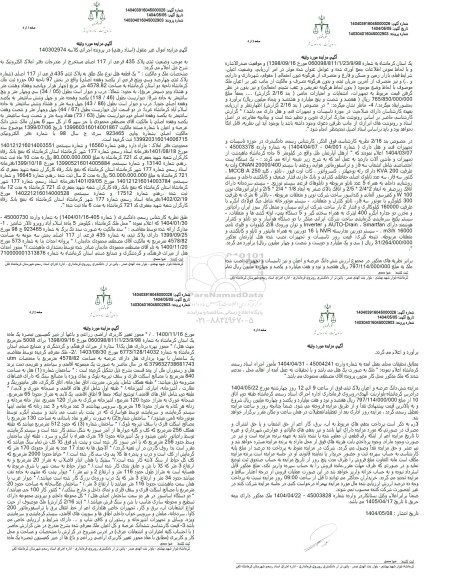 مزایده فروش پلاک ثبتی 435 فرعی از 117 اصلی 