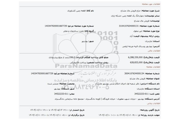 مزایده، فروش مال مشاع