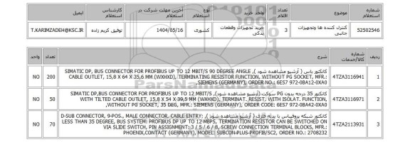 استعلام کنترل کننده ها وتجهیزات جانبی