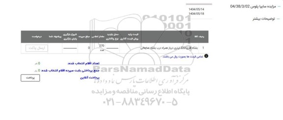 مزایده بشکه فلزی 220 لیتری درباز همراه درب بشکه ضایعاتی