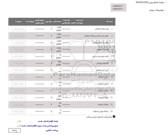 مزایده چوب پالتی ضایعاتی و....