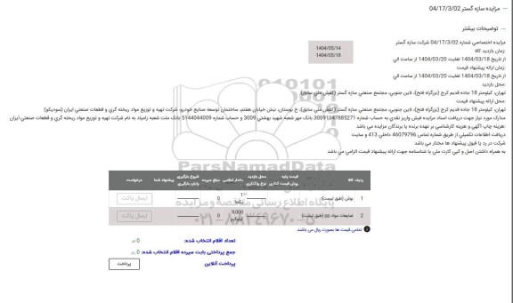 مزایده بوش ...
