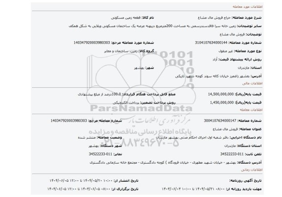 مزایده، فروش مال مشاع