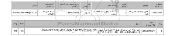 استعلام عایق لوله ای، عایق فاز کوره