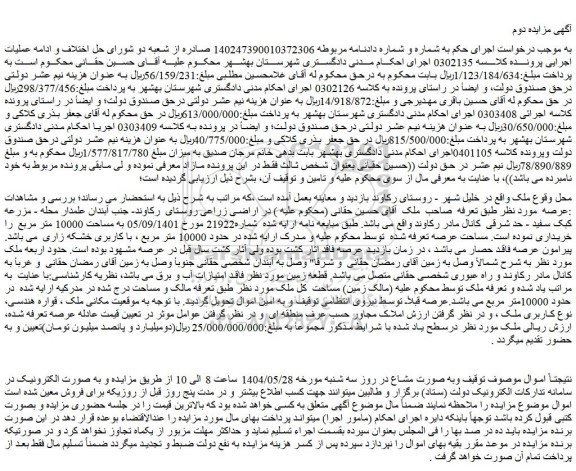 مزایده ملک