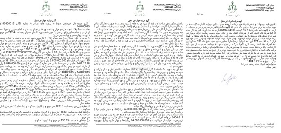 مزایده فروش ششدانگ پلاک ثبتی مساحت 212.4 مترمربع  