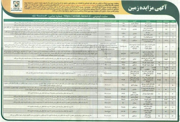 مزایده واگذاری زمین
