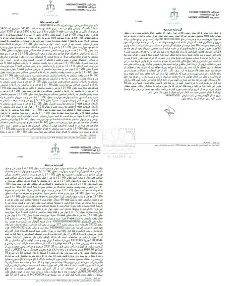 مزایده فروش ششدانگ یکدستگاه آپارتمان واقع در سمت غربی طبقه دوم به مساحت 341.06 متر مربع