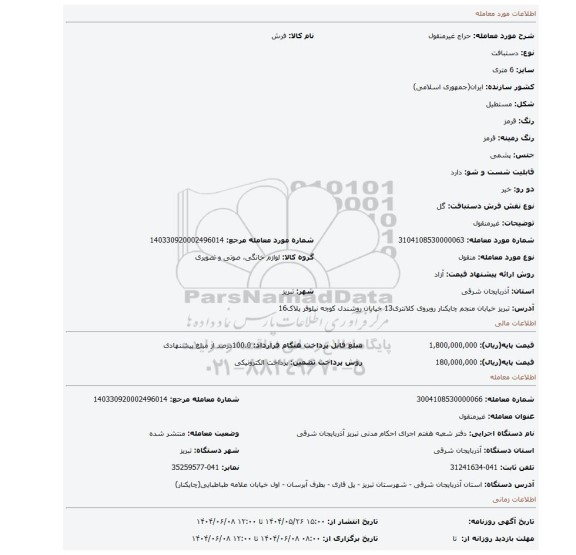 مزایده، غیرمنقول