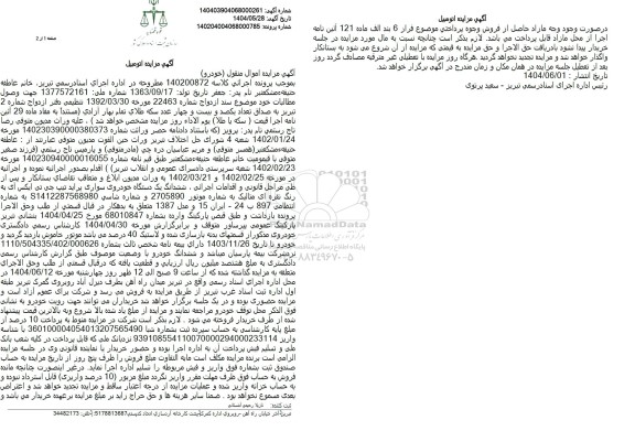 مزایده فروش یک دستگاه خودرو پراید تیپ جی تی ایکس