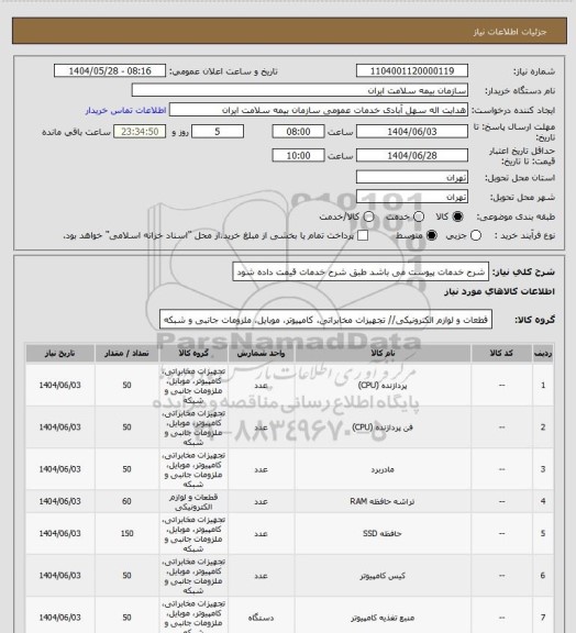 استعلام شرح خدمات پیوست می باشد طبق شرح خدمات قیمت داده شود