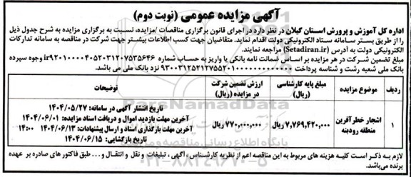 مزایده اشجار خطرآفرین منطقه رودبنه نوبت دوم