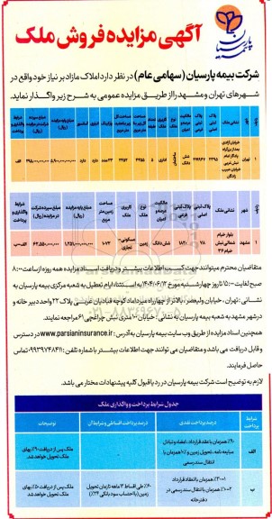 آگهی مزایده فروش ملک