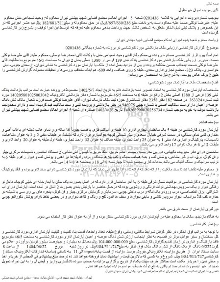 مزایده ملک پلاک ثبتی 139 فرعی از 1380 اصلی