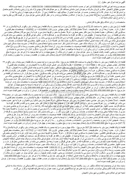 مزایده یک قطعه زمین پشته و بایر