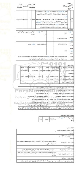 مزایده ، موتور کولر اسپیلت- محل نگهداری : انبار میناب- حق الزحمه کارشناسی به مبلغ 18/000/000 ریال به عهده خریدار می باشد که می ب