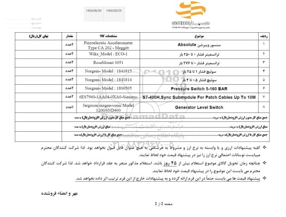استعلام سنسور ویبرشن Absolute...
