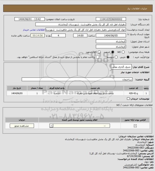 استعلام جدول گذاری معابر