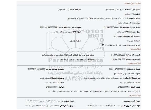 مزایده، فروش مال مشاع