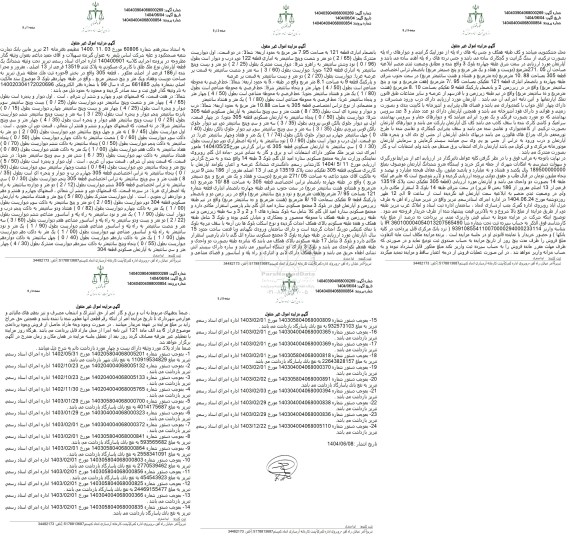 مزایده فروش یک قطعه آپارتمان به پلاک ثبتی 13519 فرعی از 13 اصلی 