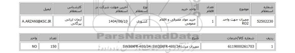 استعلام ممبران جهت واحد RO2