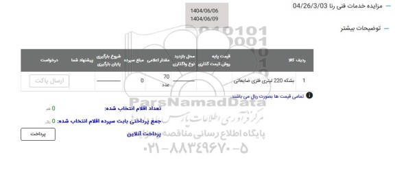 مزایده بشکه 220 لیتری فلزی ضایعاتی