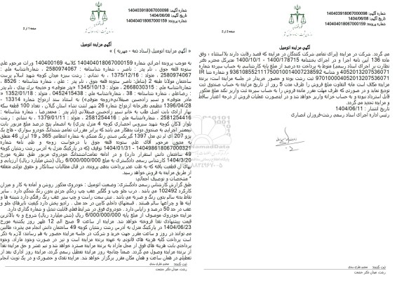 مزایده خودرو سواری هاچ بک پژو 207 آی ام تی