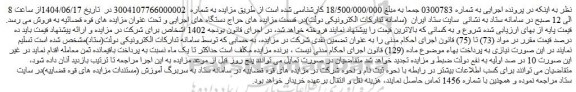 مزایده ملک مسکونی پلاک ثبتی 790/1094 ناحیه 8 بخش 11 مالک زهرا بخشیانی	