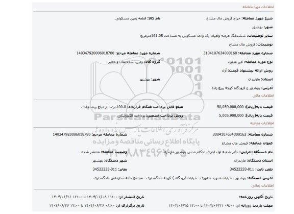 مزایده، فروش مال مشاع
