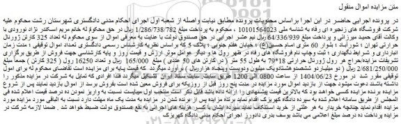 مزایده تعداد 325 کارتن ژورنال حرارتی