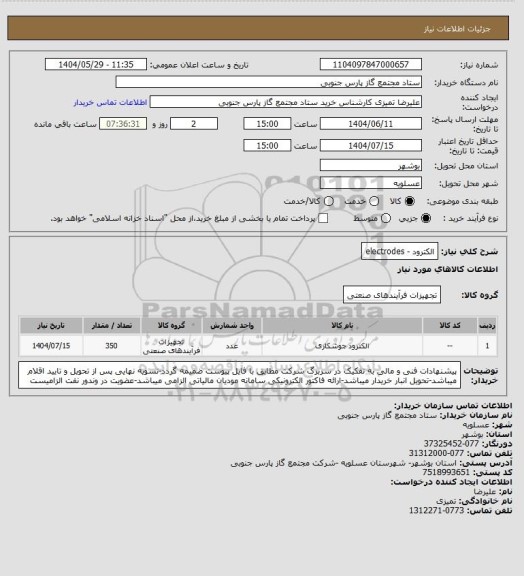 استعلام الکترود - electrodes