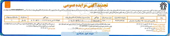 تجدید مزایده واگذاری به اجاره تعداد 1450 جایگاه پارک حاشیه ای 