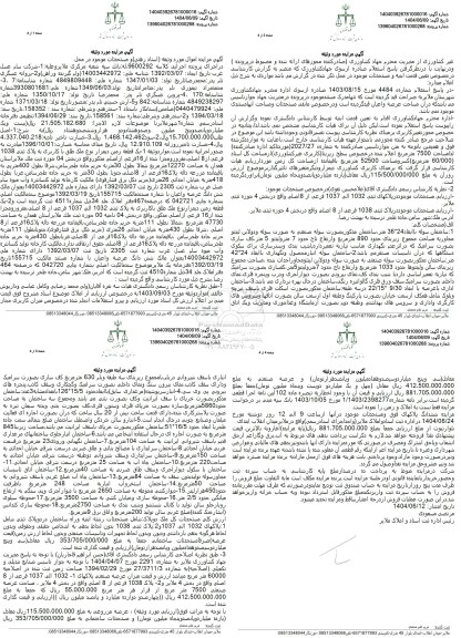 مزایده فروش یک قطعه زمین دیمزار به پلاک ثبتی 1038 فرعی از 8 اصلی 