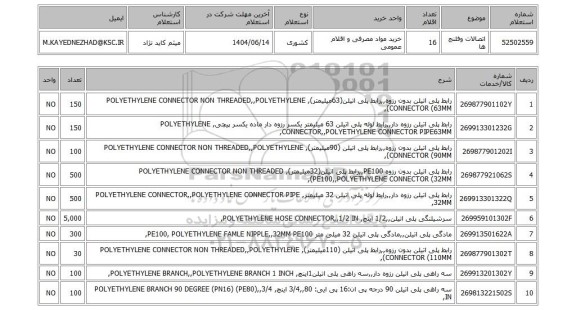 استعلام اتصالات وفلنج ها