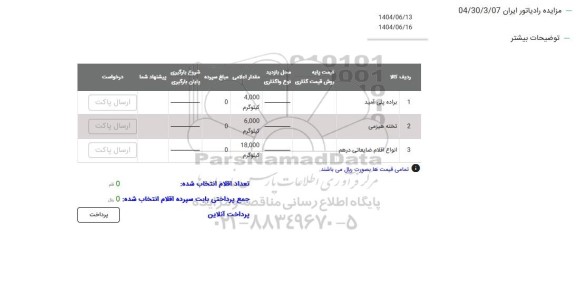 مزایده براده پلی آمید ...