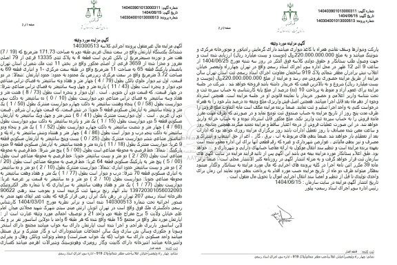 مزایده فروش ششدانگ یکدستگاه آپارتمان به پلاک ثبتی 13335 فرعی از 79 اصلی 