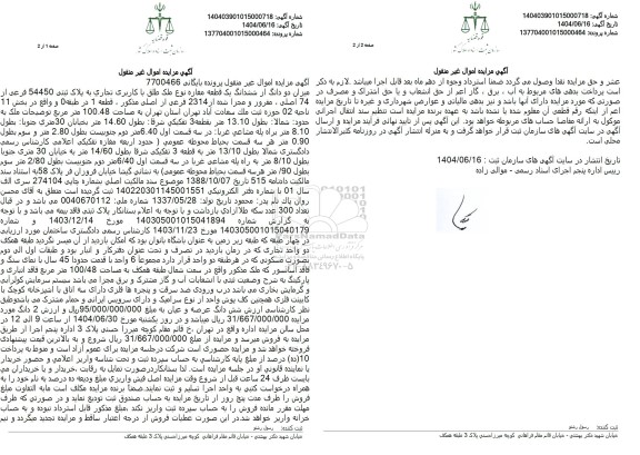 مزایده فروش یک قطعه مغازه با کاربری تجاری 