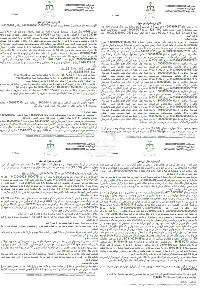 مزایده میزان 0.768 دانگ مشاع از ششدانگ عرصه و اعیان یک قطعه ساختمان