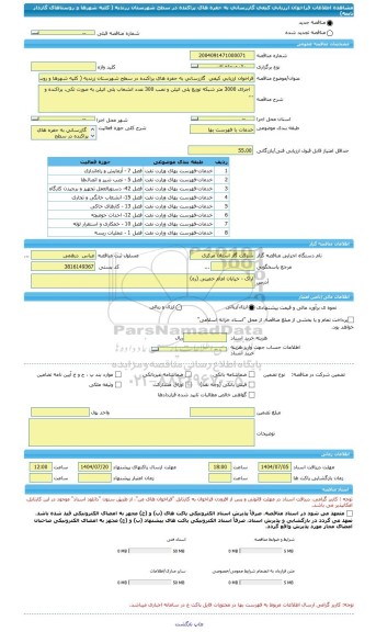 مناقصه، فراخوان ارزیابی کیفی  گازرسانی به حفره های پراکنده در سطح شهرستان زرندیه ( کلیه شهرها و روستاهای گازدار تابعه)