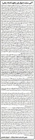 مزایده یکدستگاه آپارتمان مسکونی به مساحت 103.06 مترمربع